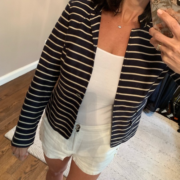 Navy and cream stripped blazer - Picture 1 of 5